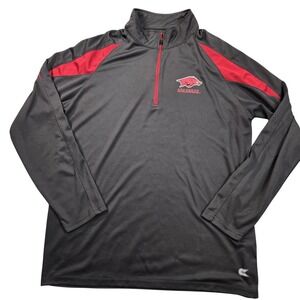 Arkansas Razorbacks Shirt Mens XL Gray NCAA Football Colosseum Athletics 1/4 Zip